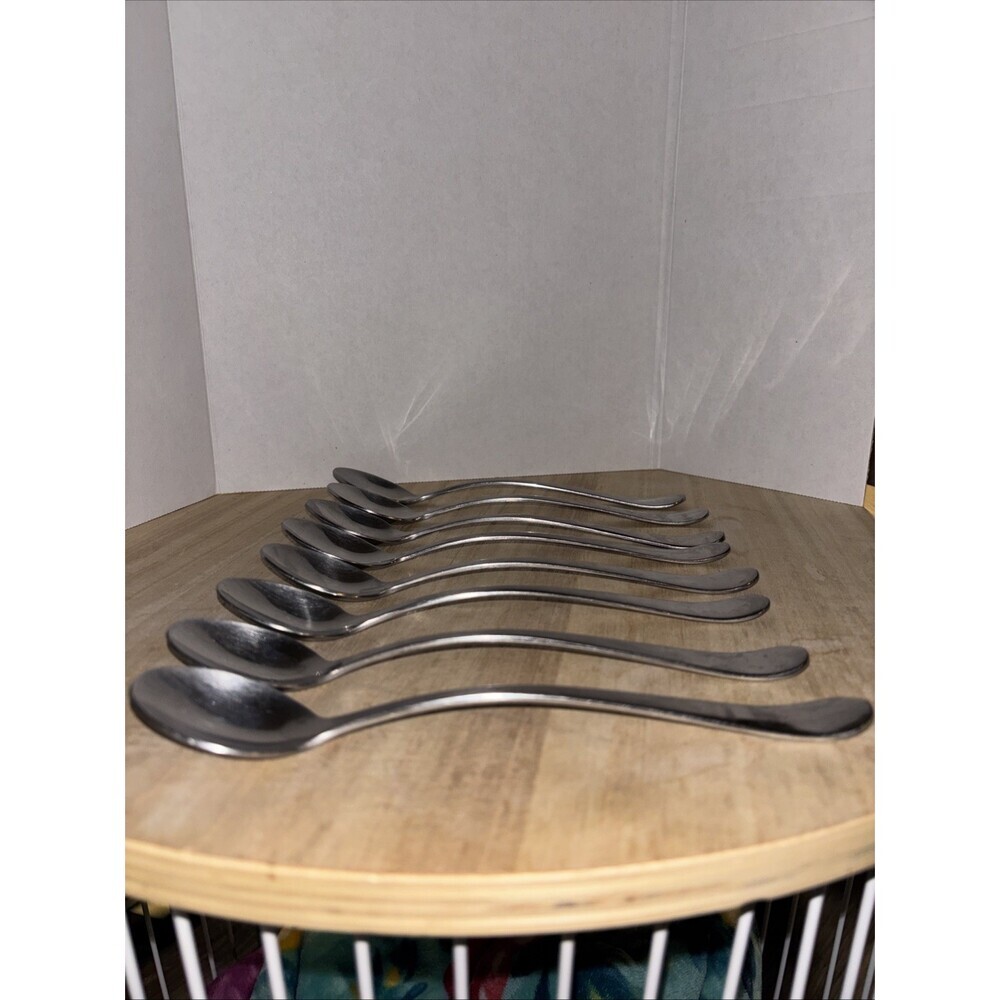 Unbranded Heavy Swan Neck Silverware Set Of 8 Teaspoons - Picture 2 of 7